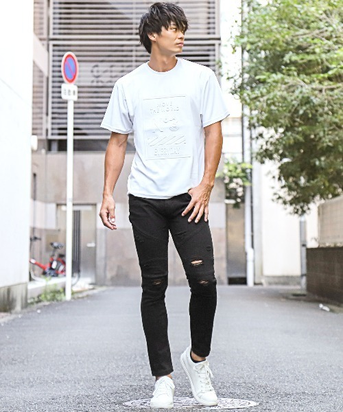 LAVANDA ラバンダ　スリットダメージデニムパンツ　ブラック LAVANDA ラバンダ スリットダメージデニムパンツ ブラック PANTS