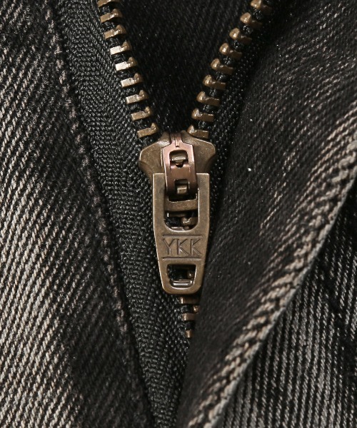 ソリットブラックデニムダメージパンツ（デニムパンツ）｜LUXSTYLE（ラグスタイル）