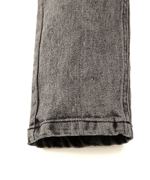 ソリットブラックデニムダメージパンツ（デニムパンツ）｜LUXSTYLE（ラグスタイル）