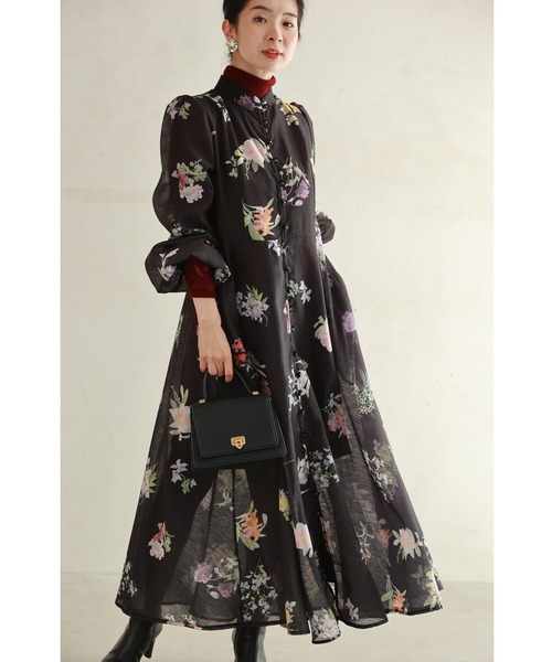 cawaii(カワイイ)の「(黒)ハリ感ベールの花集めミディアムワンピース(インナー・ベルト付き)(ワンピース・レディース・ブラック・S~M/L~LL)」の13枚目の写真