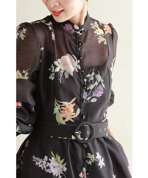 cawaii(カワイイ)の「(黒)ハリ感ベールの花集めミディアムワンピース(インナー・ベルト付き)(ワンピース・レディース・ブラック・S~M/L~LL)」の18枚目の写真