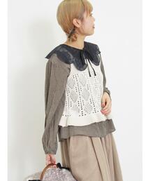 Samansa Mos2 | 透かし編みモールニットビスチェ(ベスト)