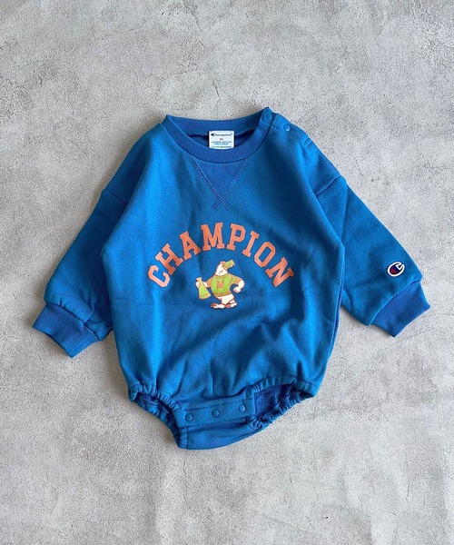 Champion(チャンピオン)の「【Champion】別注プリントロンパース(ロンパース・キッズ・パープル/キナリ/ブルー・80/70)」の1枚目の写真