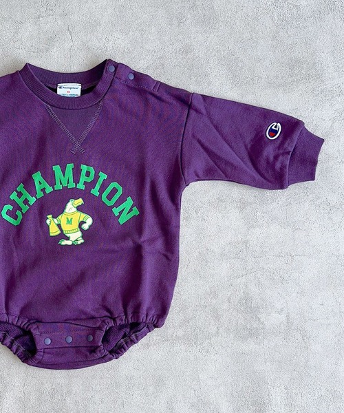 Champion(チャンピオン)の「【Champion】別注プリントロンパース(ロンパース・キッズ・パープル/キナリ/ブルー・80/70)」の5枚目の写真