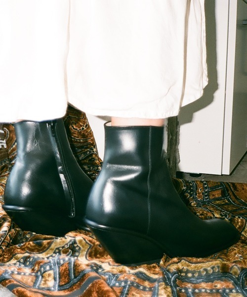 UNTISHOLD アンチショルド Naty-5 Leather Black24 UNTISHOLD / アンチショルド | Naty -5 Leather レザー ショートブーツ