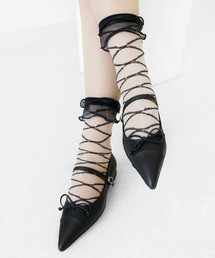 minsobi（ミンソビ）の「レースアップシアーソックス　ショートソックス（ソックス/靴下）」