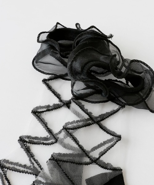 minsobi(ミンソビ)の「レースアップシアーソックス ショートソックス(ソックス/靴下・レディース・ホワイト/ブラック・FREE)」の13枚目の写真