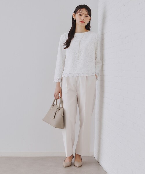 《通勤・セレモニー対応》レースブラウス【洗濯機洗い可】（シャツ/ブラウス）｜OPAQUE.CLIP（オペークドットクリップ）