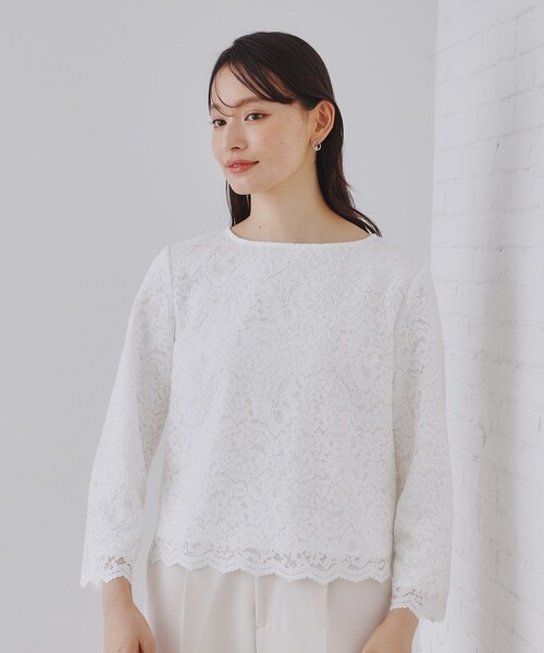 《通勤・セレモニー対応》レースブラウス【洗濯機洗い可】（シャツ/ブラウス）｜OPAQUE.CLIP（オペークドットクリップ）