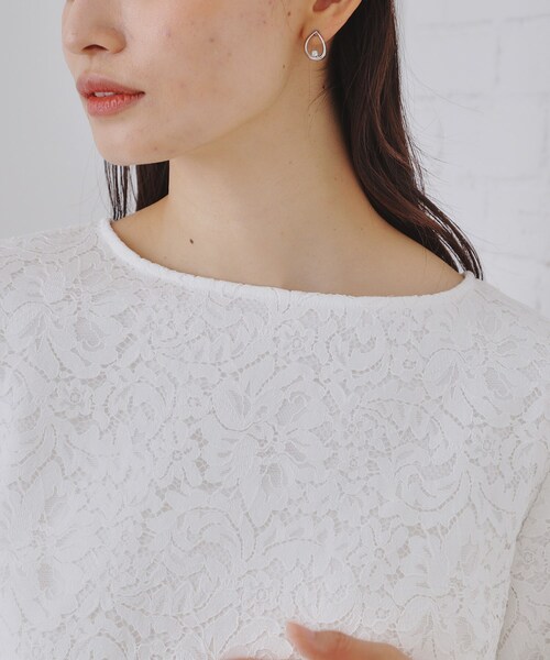 《通勤・セレモニー対応》レースブラウス【洗濯機洗い可】（シャツ/ブラウス）｜OPAQUE.CLIP（オペークドットクリップ）