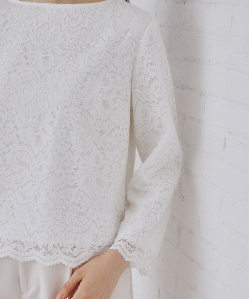 《通勤・セレモニー対応》レースブラウス【洗濯機洗い可】（シャツ/ブラウス）｜OPAQUE.CLIP（オペークドットクリップ）