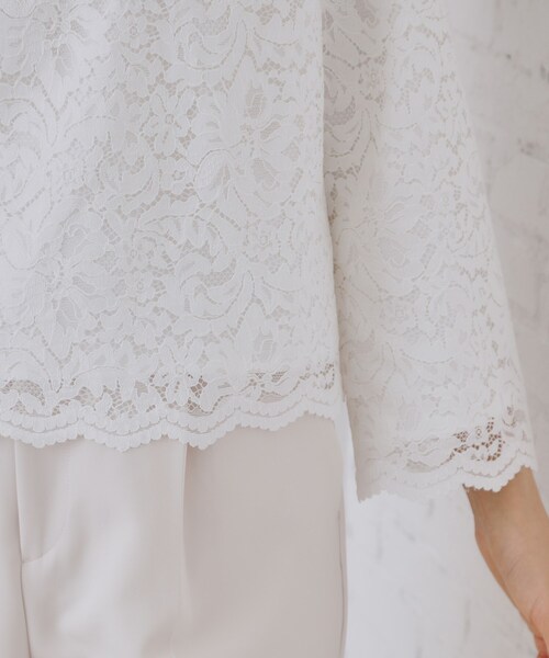 《通勤・セレモニー対応》レースブラウス【洗濯機洗い可】（シャツ/ブラウス）｜OPAQUE.CLIP（オペークドットクリップ）