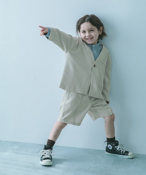 フォーマル ノーカラージャケット セットアップ(ハーフパンツ)（スーツ