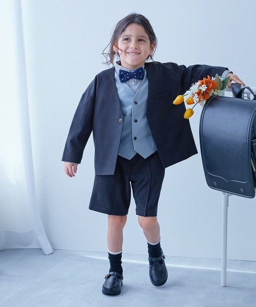 フォーマル ノーカラージャケット セットアップ(ハーフパンツ)（スーツ