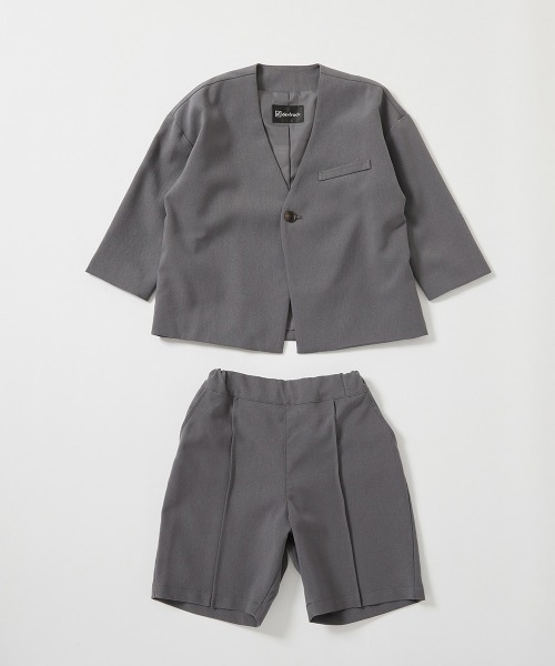 フォーマル ノーカラージャケット セットアップ(ハーフパンツ)（スーツ