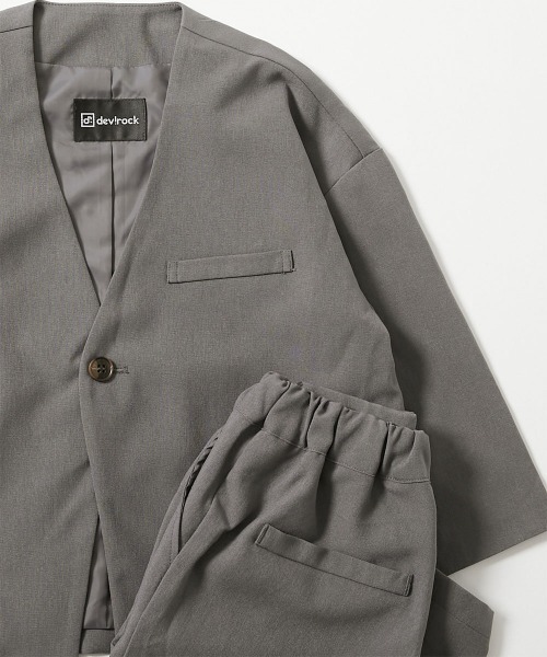 フォーマル ノーカラージャケット セットアップ(ハーフパンツ)（スーツ