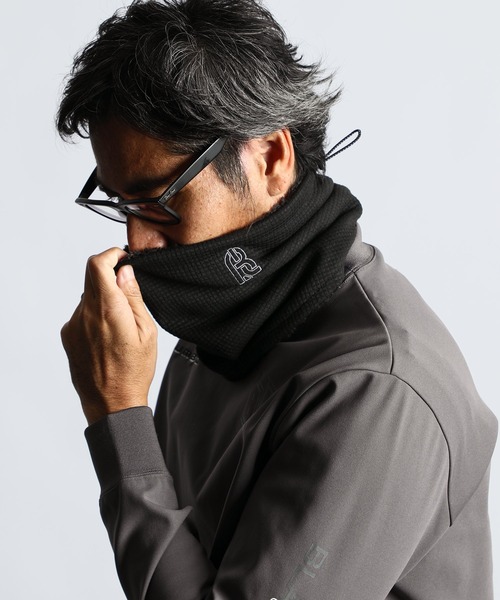 〔BLACK LABEL〕GRID FLEECE NECK GAITER：裏ボアフリース ネックゲイター ネックウォーマー（ネックウォーマー/スヌード）｜The DUFFER of ST.GEORGE（ザダファーオブセントジョージ）