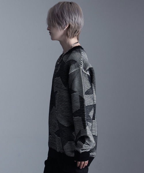 ニット セーター 「CavariA/キャバリア」クルーネックタックスターニット 長袖 レディース メンズ CavariA/キャバリア』クルーネックタックスターニット 長袖