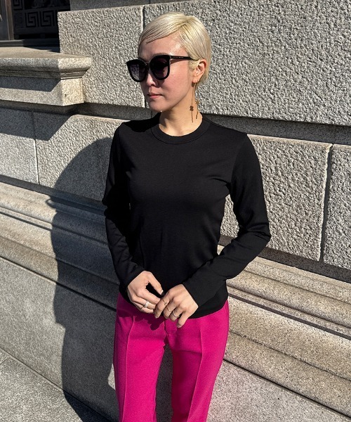 JENNE(ジェンヌ)の「日本製UVカット上質着痩せカットソー(Tシャツ/カットソー・レディース・ブラック/ホワイト・SMALL/MEDIUM/LARGE)」の3枚目の写真