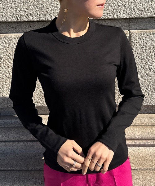 JENNE(ジェンヌ)の「日本製UVカット上質着痩せカットソー(Tシャツ/カットソー・レディース・ブラック/ホワイト・SMALL/MEDIUM/LARGE)」の4枚目の写真