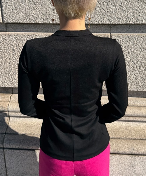 JENNE(ジェンヌ)の「日本製UVカット上質着痩せカットソー(Tシャツ/カットソー・レディース・ブラック/ホワイト・SMALL/MEDIUM/LARGE)」の5枚目の写真