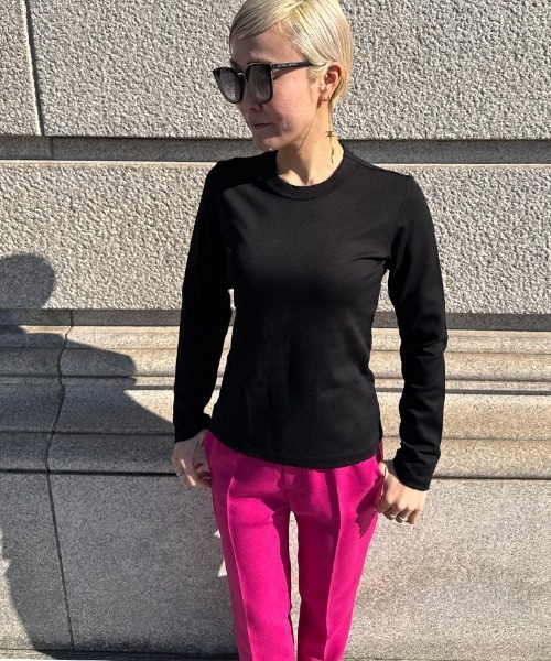 JENNE(ジェンヌ)の「日本製UVカット上質着痩せカットソー(Tシャツ/カットソー・レディース・ブラック/ホワイト・SMALL/MEDIUM/LARGE)」の7枚目の写真