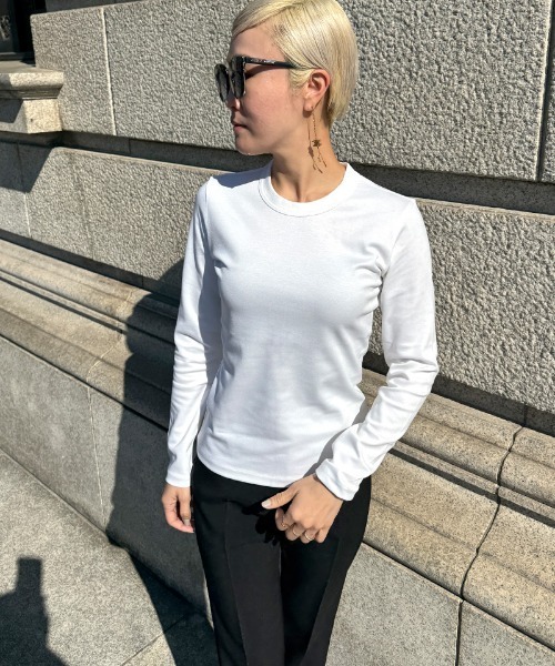 JENNE(ジェンヌ)の「日本製UVカット上質着痩せカットソー(Tシャツ/カットソー・レディース・ブラック/ホワイト・SMALL/MEDIUM/LARGE)」の18枚目の写真