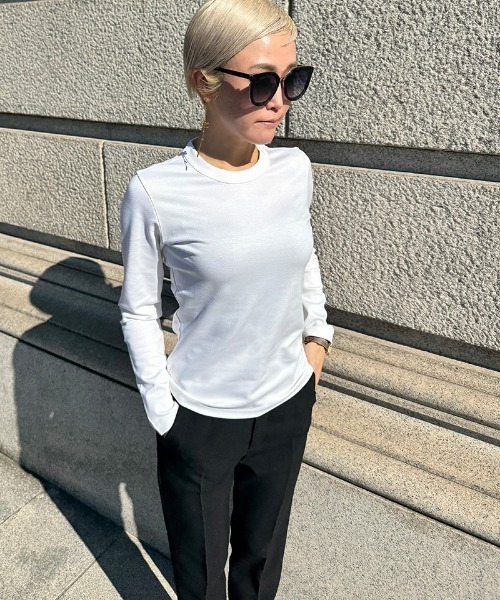 JENNE(ジェンヌ)の「日本製UVカット上質着痩せカットソー(Tシャツ/カットソー・レディース・ブラック/ホワイト・SMALL/MEDIUM/LARGE)」の22枚目の写真