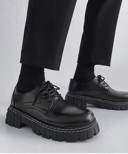 CALIFORNIA OUTFITTERS（カリフォルニア アウトフィッターズ）の「3-11A23 厚底 レースアップ シューズ トラックソール（ローファー・メンズ・ブラック・40/42/44）」の6枚目の写真