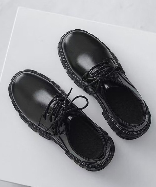 CALIFORNIA OUTFITTERS（カリフォルニア アウトフィッターズ）の「3-11A23 厚底 レースアップ シューズ トラックソール（ローファー・メンズ・ブラック・40/42/44）」の3枚目の写真