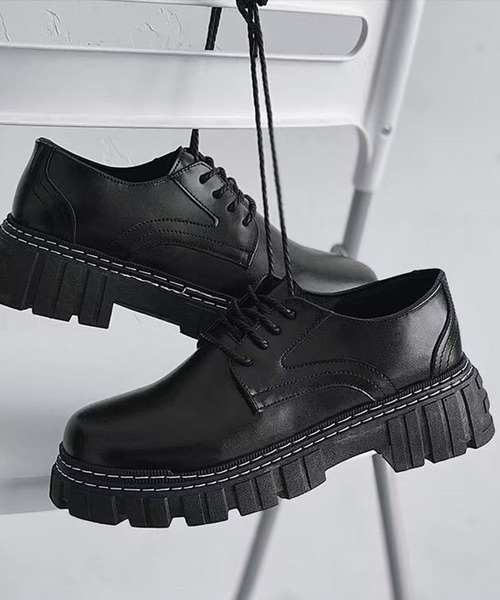 CALIFORNIA OUTFITTERS（カリフォルニア アウトフィッターズ）の「3-11A23 厚底 レースアップ シューズ トラックソール（ローファー・メンズ・ブラック・40/42/44）」の5枚目の写真