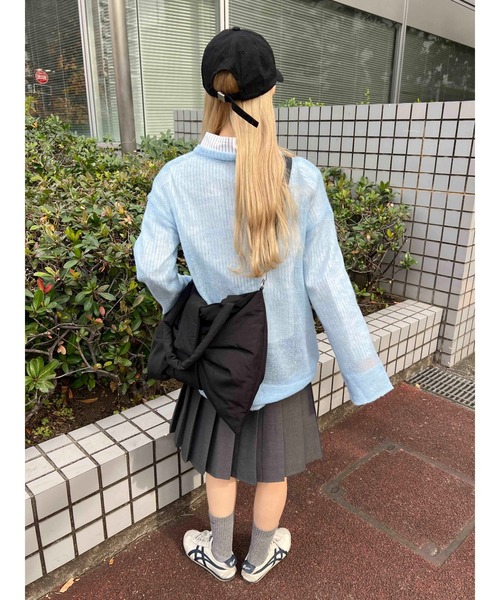 WC（ダブル シー）の「ルーズメッシュニット（ニット/セーター・レディース・ピンク/ブラック/サックスブルー/グレー・FREE）」の21枚目の写真