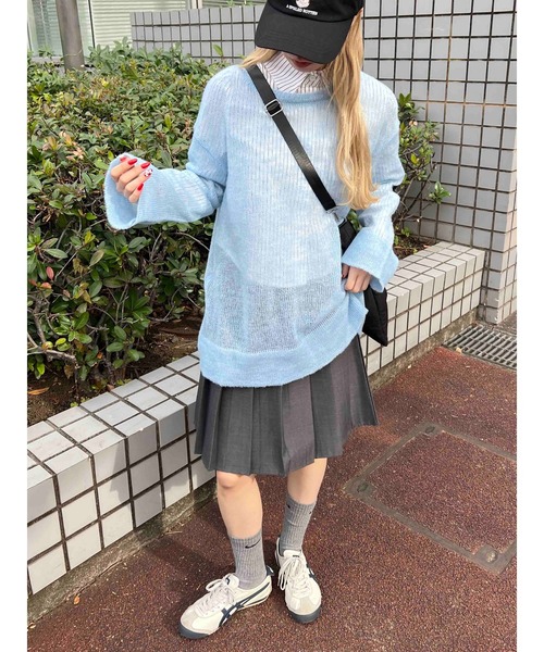 WC（ダブル シー）の「ルーズメッシュニット（ニット/セーター・レディース・ピンク/ブラック/サックスブルー/グレー・FREE）」の22枚目の写真