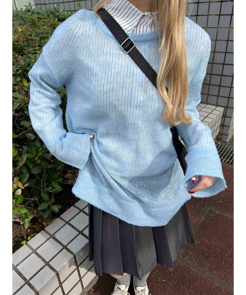 WC（ダブル シー）の「ルーズメッシュニット（ニット/セーター・レディース・ピンク/ブラック/サックスブルー/グレー・FREE）」の20枚目の写真