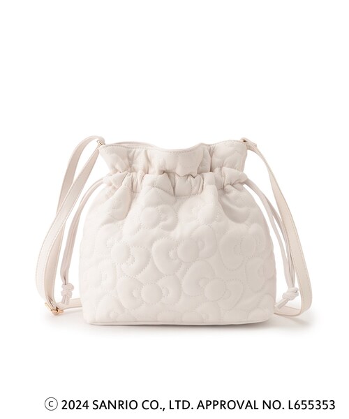 ITS'DEMO(イッツデモ)の「◆【ハローキティコラボ】リボンキルト巾着ミニショルダー(ショルダーバッグ・レディース・ブラック/オフホワイト/ワインレッド・00)」の4枚目の写真