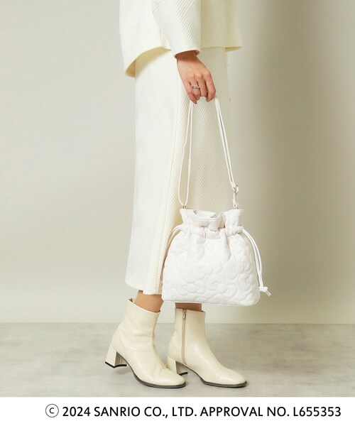 ITS'DEMO(イッツデモ)の「◆【ハローキティコラボ】リボンキルト巾着ミニショルダー(ショルダーバッグ・レディース・ブラック/オフホワイト/ワインレッド・00)」の5枚目の写真