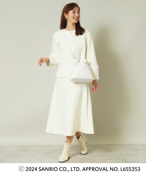 ITS'DEMO(イッツデモ)の「◆【ハローキティコラボ】リボンキルト巾着ミニショルダー(ショルダーバッグ・レディース・ブラック/オフホワイト/ワインレッド・00)」の6枚目の写真