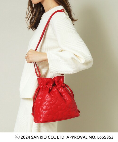 ITS'DEMO(イッツデモ)の「◆【ハローキティコラボ】リボンキルト巾着ミニショルダー(ショルダーバッグ・レディース・ブラック/オフホワイト/ワインレッド・00)」の9枚目の写真