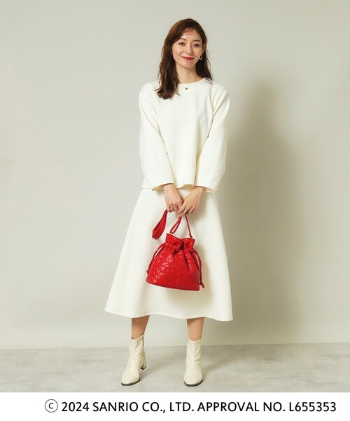 ITS'DEMO(イッツデモ)の「◆【ハローキティコラボ】リボンキルト巾着ミニショルダー(ショルダーバッグ・レディース・ブラック/オフホワイト/ワインレッド・00)」の10枚目の写真