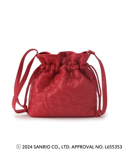 ITS'DEMO(イッツデモ)の「◆【ハローキティコラボ】リボンキルト巾着ミニショルダー(ショルダーバッグ・レディース・ブラック/オフホワイト/ワインレッド・00)」の12枚目の写真