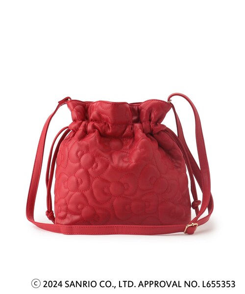 ITS'DEMO(イッツデモ)の「◆【ハローキティコラボ】リボンキルト巾着ミニショルダー(ショルダーバッグ・レディース・ブラック/オフホワイト/ワインレッド・00)」の14枚目の写真
