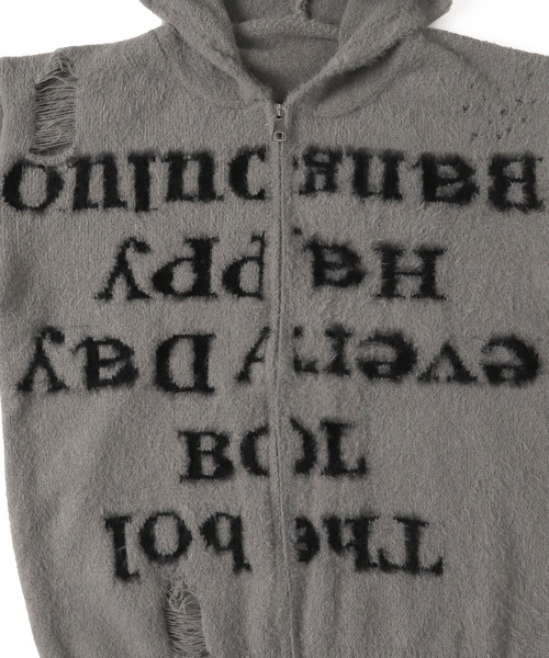 Figments（フィグメンツ）の「シャギーニットロゴZIPパーカー（パーカー・レディース・ブラック/グレー・FREE）」の20枚目の写真