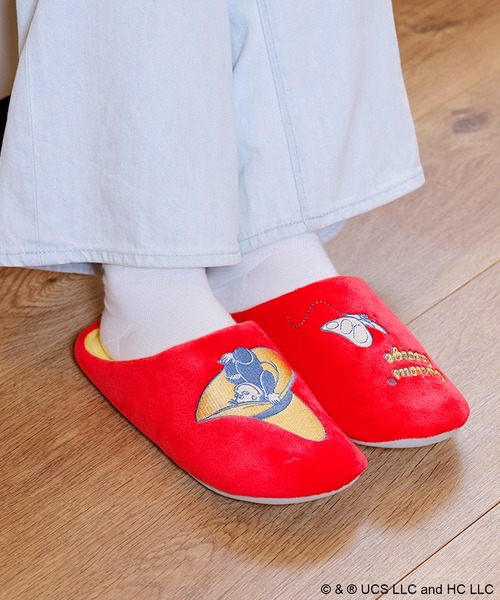 ACCOMMODE(アコモデ)の「【365Curious 】おさるのジョージ ルームシューズ(ルームシューズ/スリッパ・レディース・イエロー/レッド・FREE)」の1枚目の写真