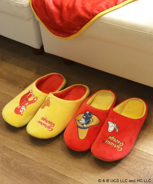 ACCOMMODE(アコモデ)の「【365Curious 】おさるのジョージ ルームシューズ(ルームシューズ/スリッパ・レディース・イエロー/レッド・FREE)」の7枚目の写真