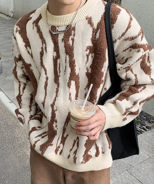 【NOWLE】ニュアンス 総柄 プルオーバー ニット（ニット/セーター）｜NOWLE（ノウル）