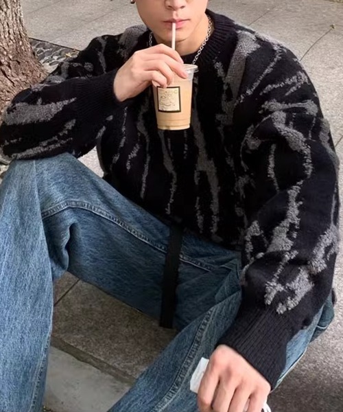 【NOWLE】ニュアンス 総柄 プルオーバー ニット（ニット/セーター）｜NOWLE（ノウル）