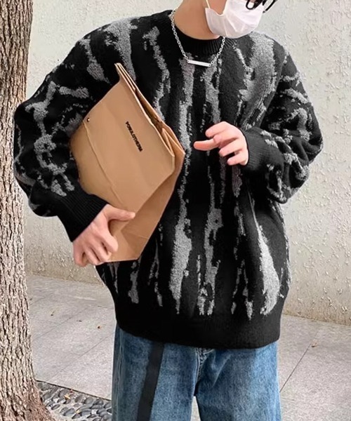 【NOWLE】ニュアンス 総柄 プルオーバー ニット（ニット/セーター）｜NOWLE（ノウル）