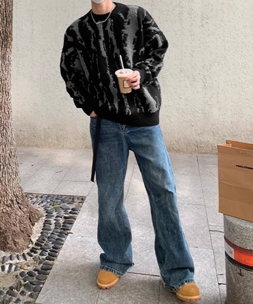 【NOWLE】ニュアンス 総柄 プルオーバー ニット（ニット/セーター）｜NOWLE（ノウル）