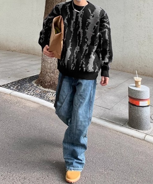 【NOWLE】ニュアンス 総柄 プルオーバー ニット（ニット/セーター）｜NOWLE（ノウル）