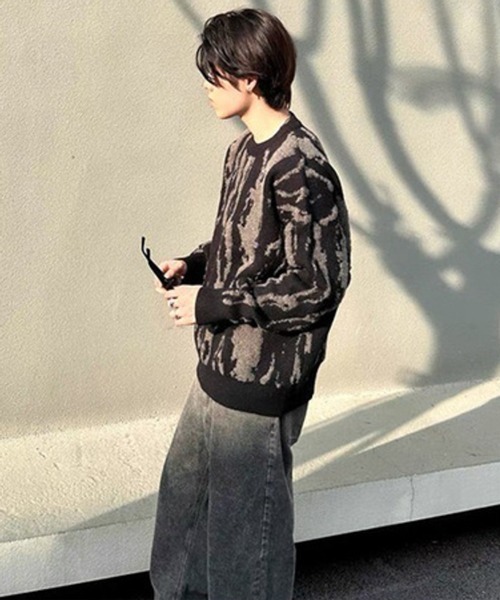 【NOWLE】ニュアンス 総柄 プルオーバー ニット（ニット/セーター）｜NOWLE（ノウル）